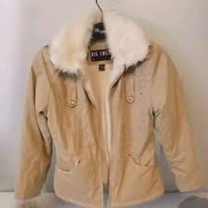 Woman's Big Chill Faux Leather And Fur Trim Sherpa Jacket Size M Y2k 80s 90s